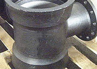 Phụ kiện sắt dễ uốn tròn Ổ cắm đôi Tee với chi nhánh mặt bích ISO2531 nhà cung cấp
